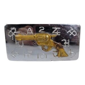 Vintage Chambers Best Co. Belt Buckle - Six Shooter Gun Pistol Western